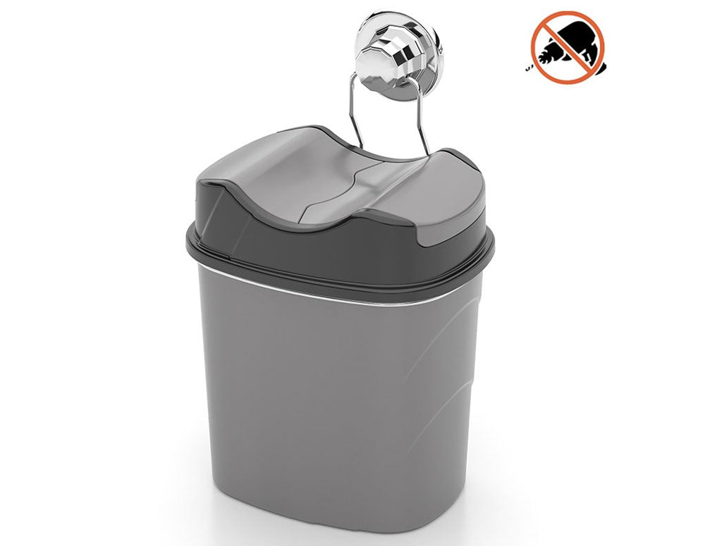 Coș de gunoi Tekno Tel DM-007, 5,5 litri, sistem de agățare, gri
