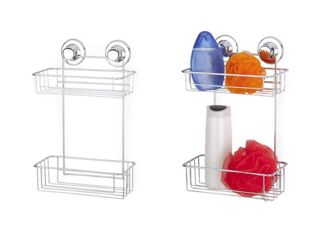 Raft de baie cu două niveluri TEKNO TEL TR DM 256, 25x15x38 cm, Aspirator, Argintiu