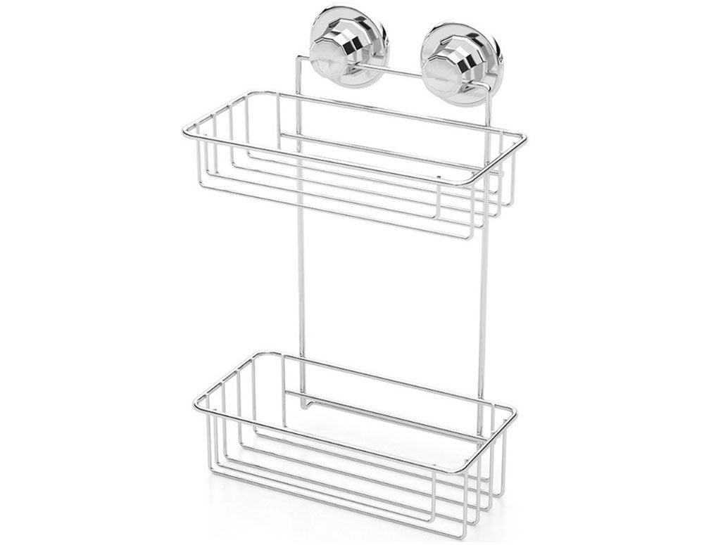 Raft de baie cu două niveluri TEKNO TEL TR DM 256, 25x15x38 cm, Aspirator, Argintiu