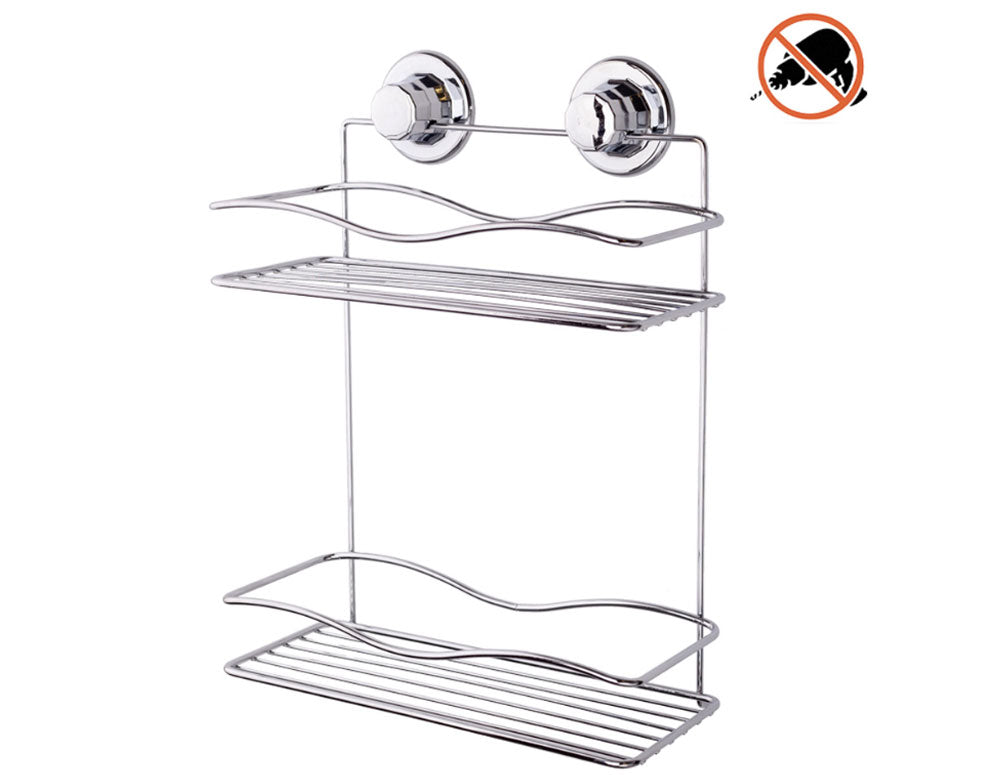 Raft dreptunghiular pentru baie și bucătărie TEKNO-TEL DM 042, 2 niveluri, aspirator, argintiu