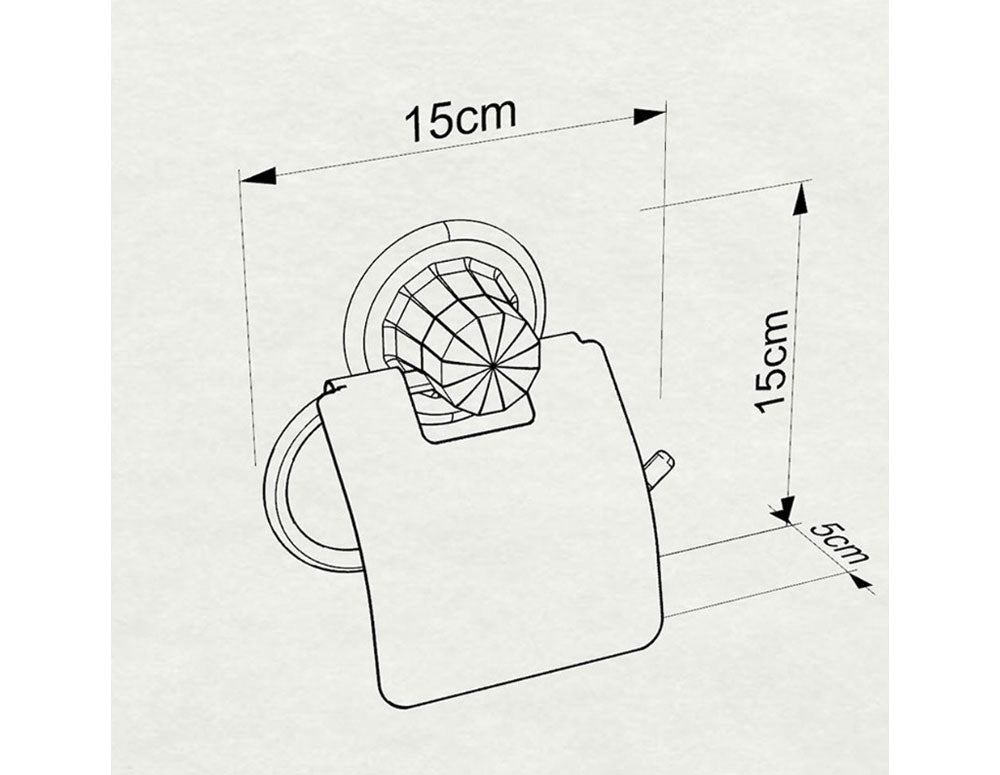 Suport hârtie igienică cu capac TEKNO TEL DM 238, 15x5x15 cm, Aspirator, Crom
