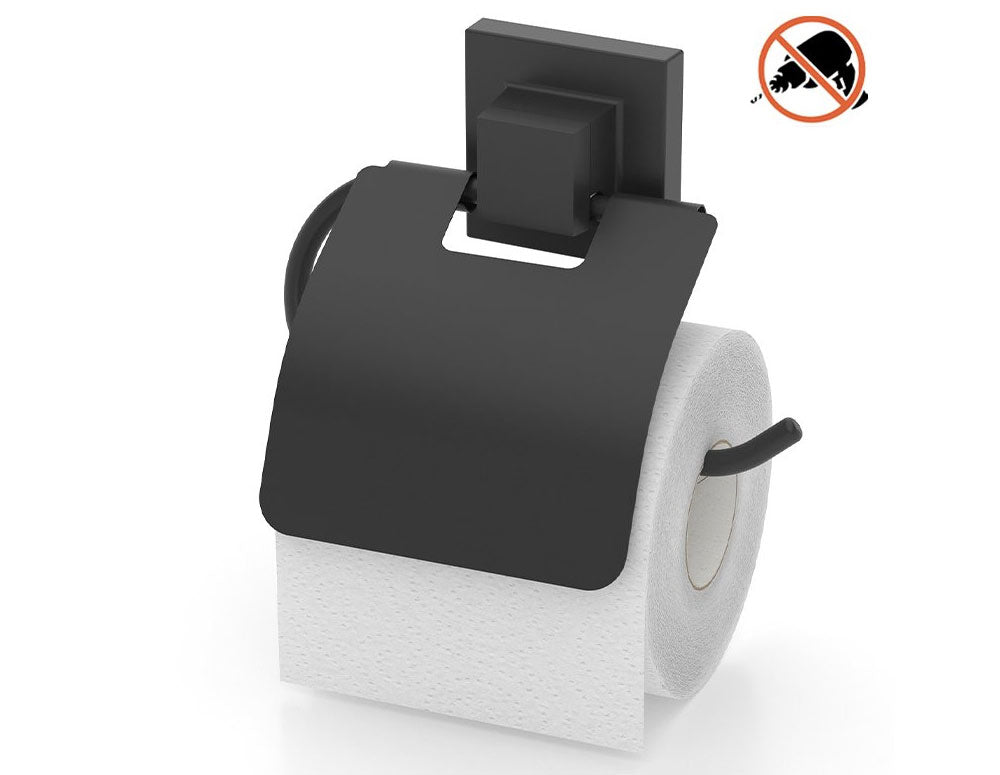 DOZATOR HÂRTIE IGIENICĂ TEKNO TEL EF-238 - Negru mat, cu capac