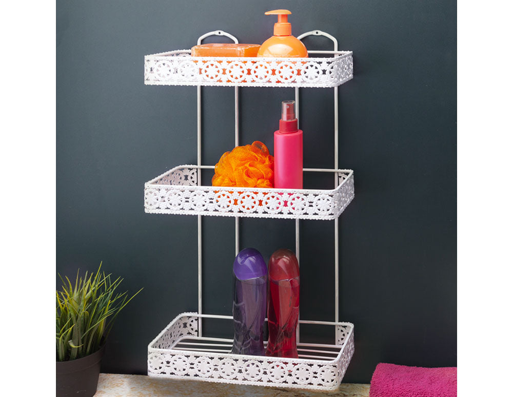 SUPORT BAIE TEKNO TEL BK-079W 3 niveluri cu decor/alb