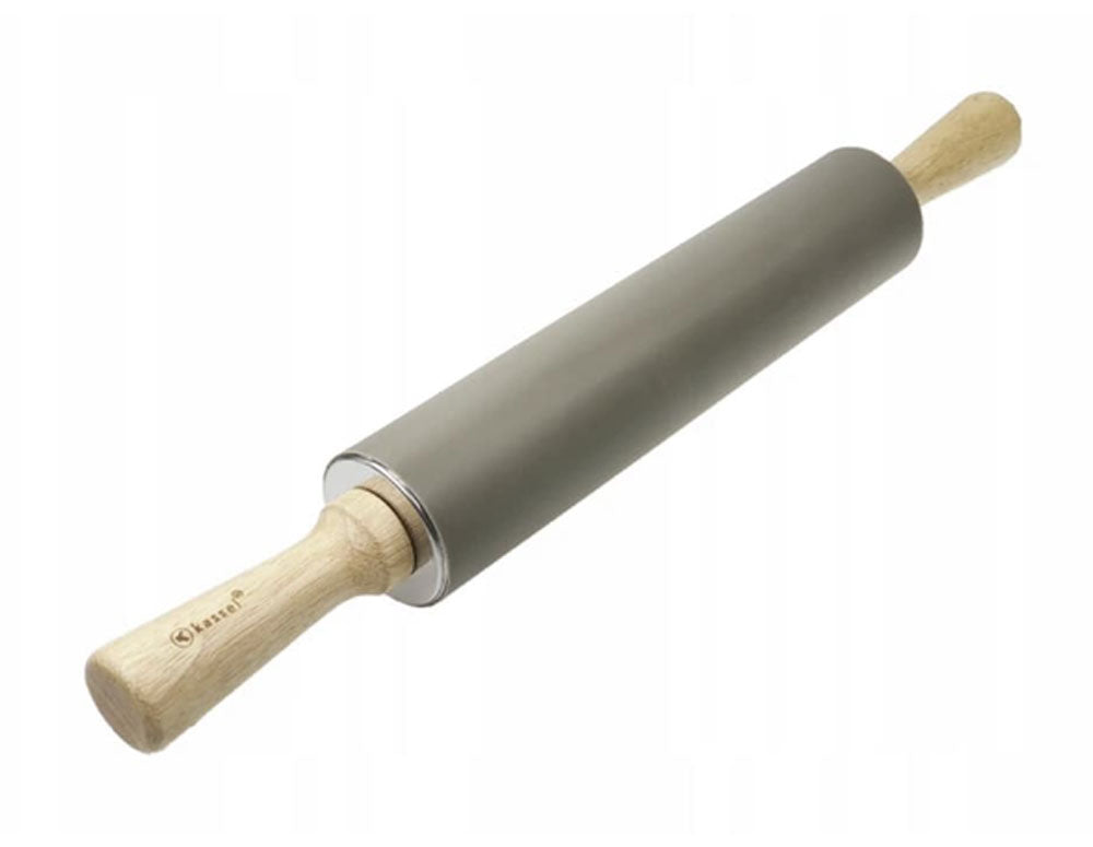 Set de covorașe pentru frământat, întins, copt și sucitor Kassel K 93708, 2 părți, silicon și lemn, gri