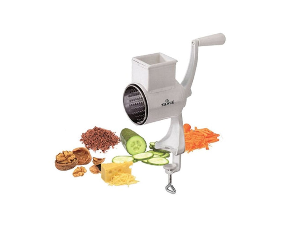Răzătoare de bucătărie Zilner ZL-3910, 3 accesorii, oțel inoxidabil, albă