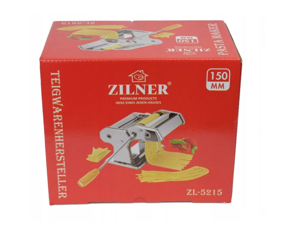 Aparat pentru paste proaspete ZILNER ZL 5215, Accesorii pentru spaghete, fettuccine, lasagna, tagliatelle, Inox