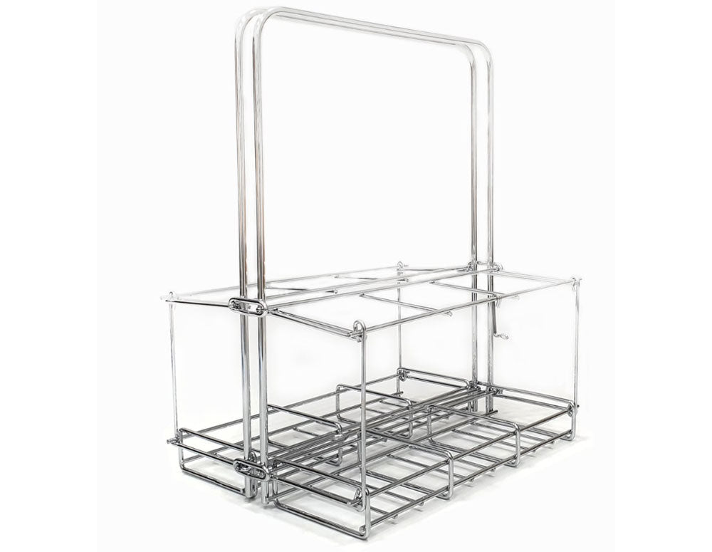 Suport pliabil pentru sticle Kikkerland sp-BA50, cu picioare, cromat