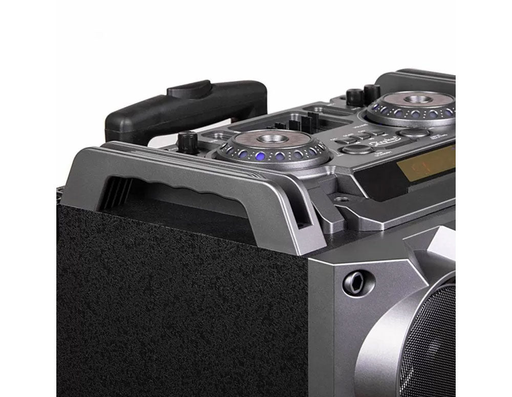 Sistem karaoke portabil ZEPHYR ZP 9999 2G12, 2x12 inci, Bluetooth, USB, mufă chitară, AUX, 2 microfoane, telecomandă