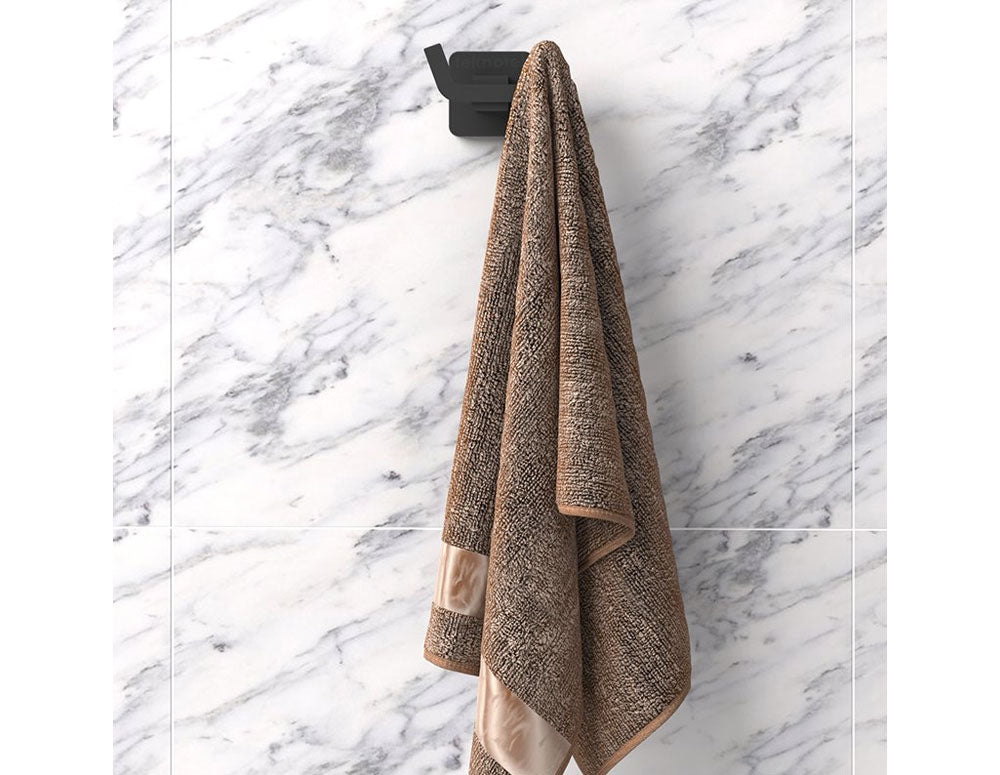 Suport prosop TEKNO TEL MG-336B, cu două cârlige, negru mat