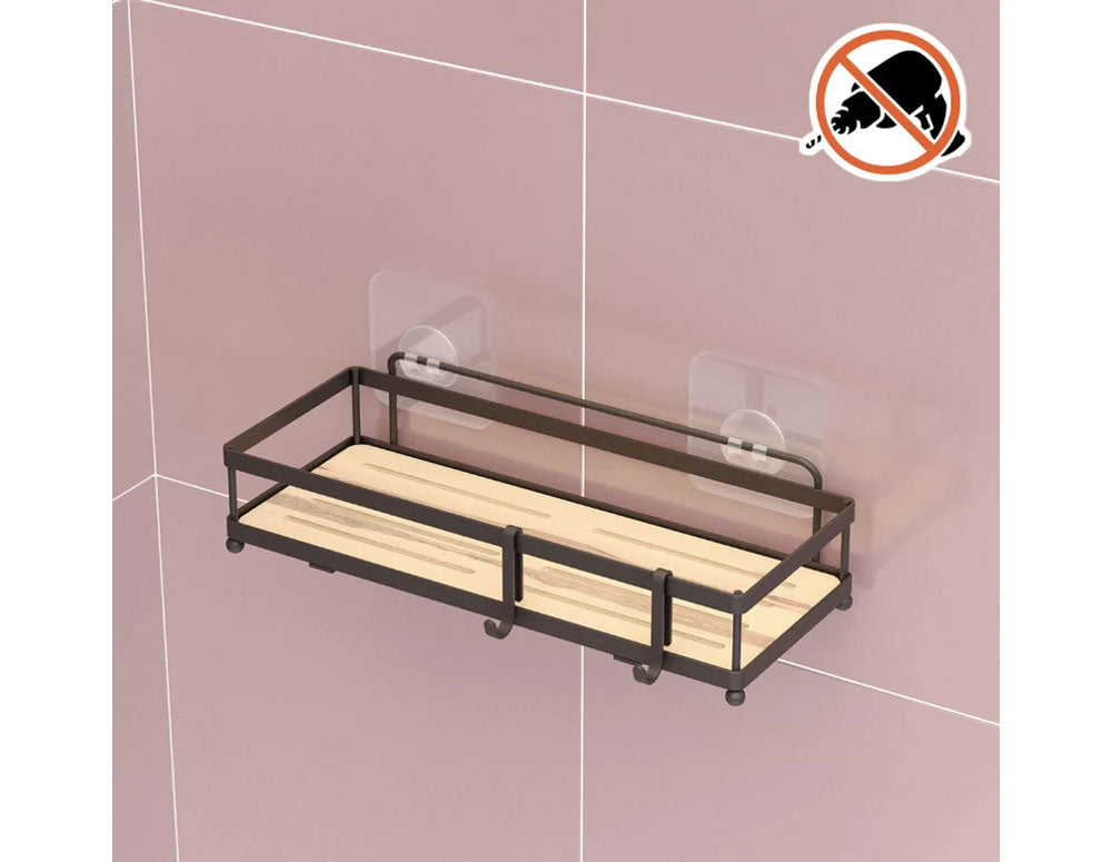 Raft de baie TEKNO TEL ST-180HB, 1 nivel, cu bandă dublu adezivă, negru