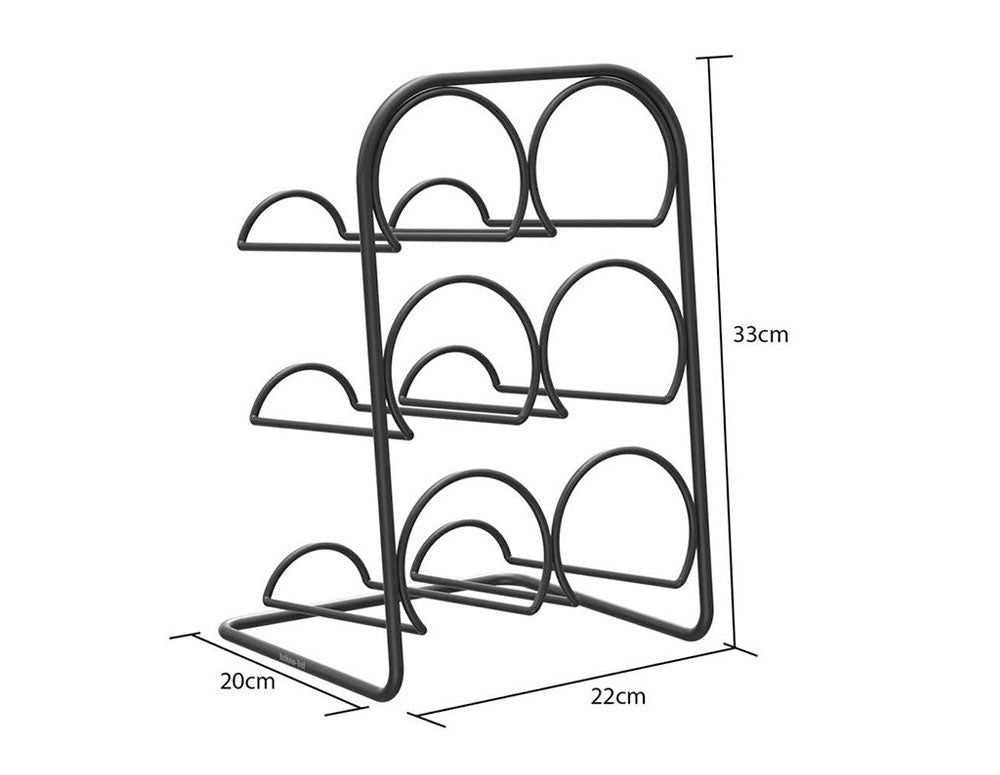 Suport vin TEKNO TEL TR MG 026B, 6 sticle, 22x33x20 cm, Negru mat
