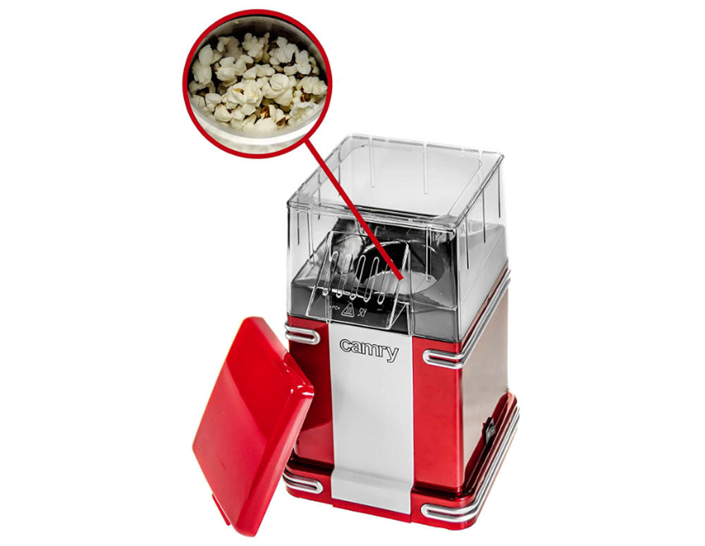 Aparat de popcorn CAMRY CR 4480, 1200W, Tehnologie cu aer cald, Roșu
