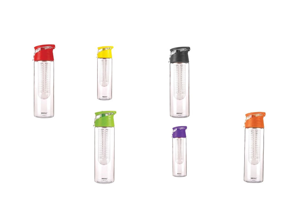 Sticlă de apă cu recipient pentru fructe sau gheață KINGHOFF KH 1192, 800 ml, Plastic, Diverse culori