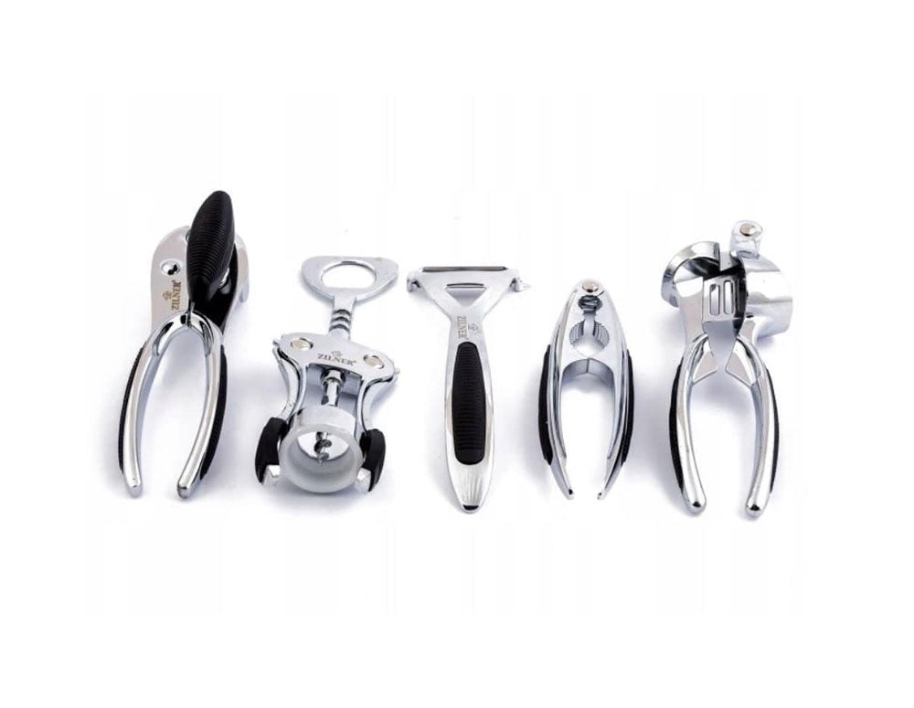 Set de ustensile de bucătărie cu suport ZILNER ZL 2201, 6 piese, Oțel