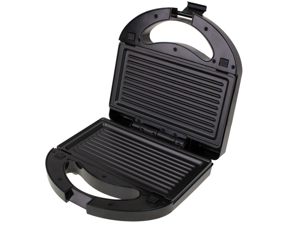 Aparat de sandvișuri și gofre 3 în 1 Mesko MS-3045, 1000W, 3 plăci interschimbabile, Înveliș antiaderent, Negru