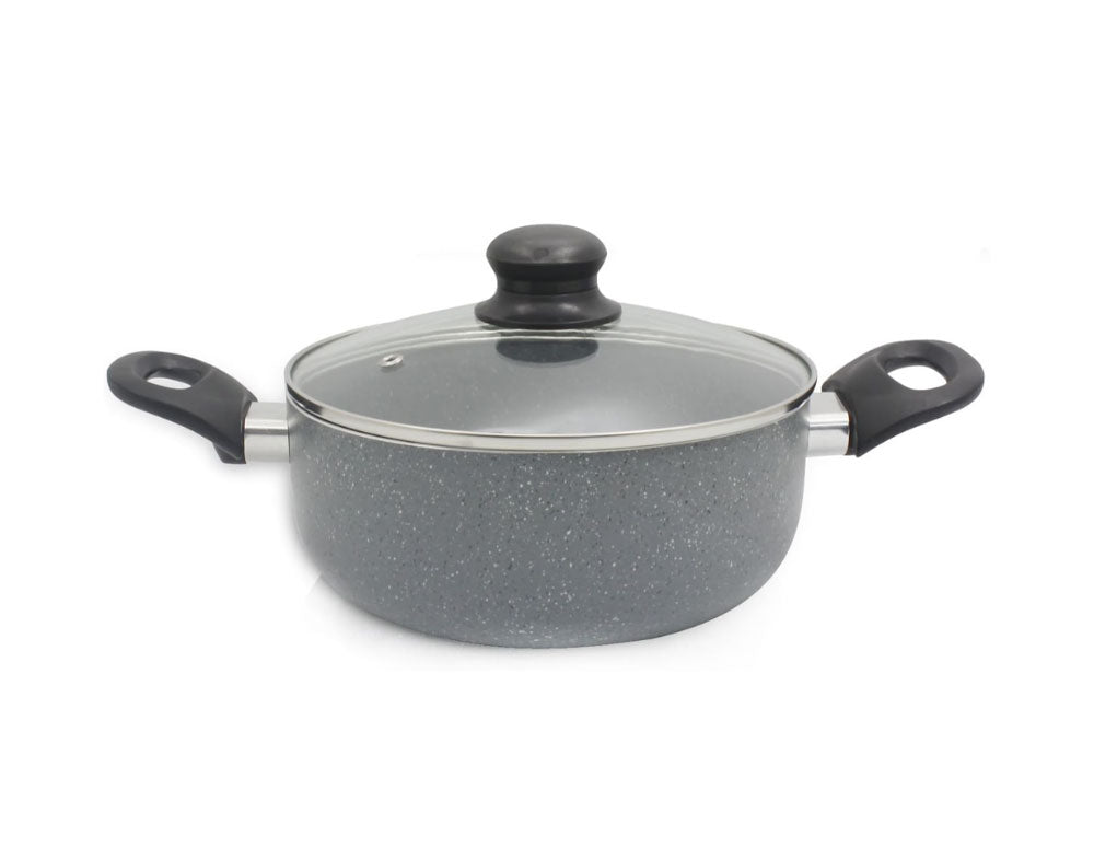 Set de tigăi și oale SAPIR Marble Cook SP 1318 CS4B, 4 piese, finisaj marmorat, gri