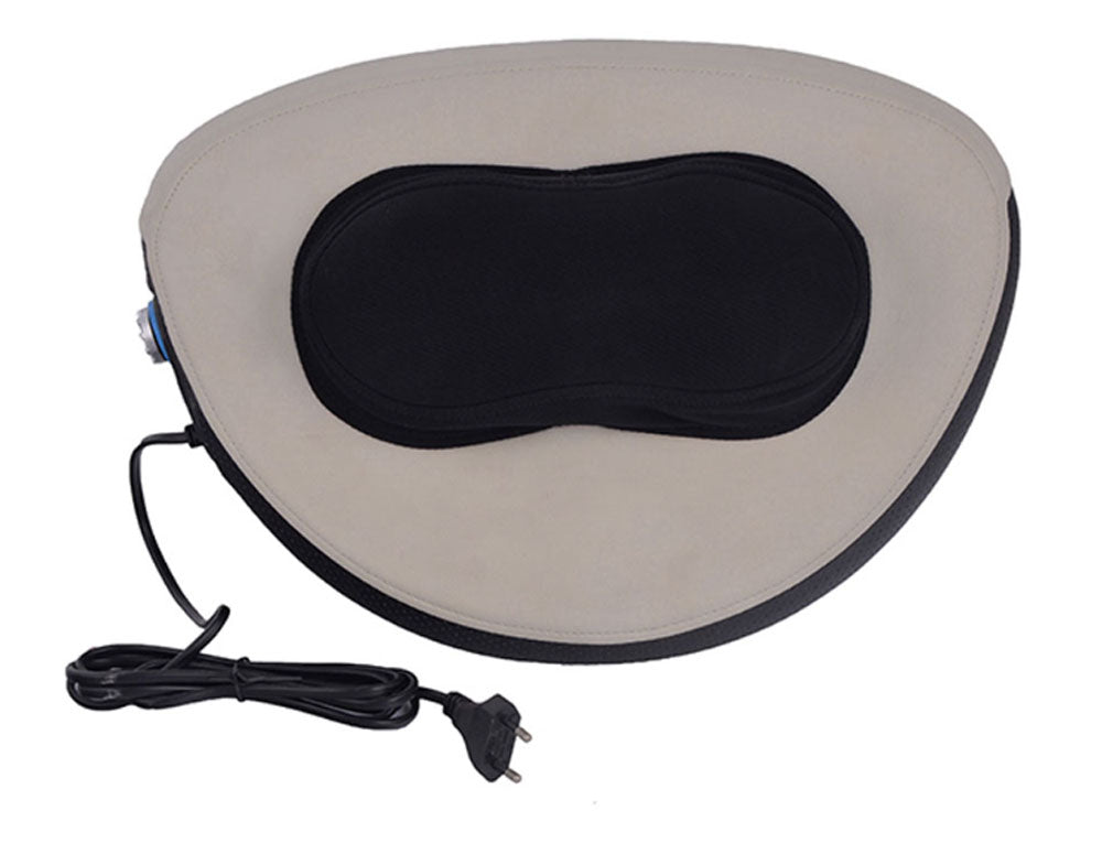 Pernă de masaj AD LM-507D, 2 capete, 6 role, bej/negru