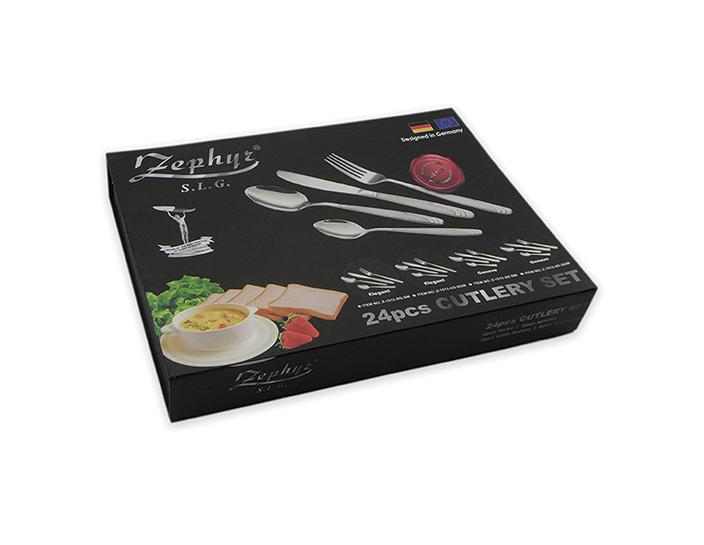Set de tacâmuri ZEPHYR ZP 1512 AG SM, 24 piese, oțel inoxidabil, argintiu