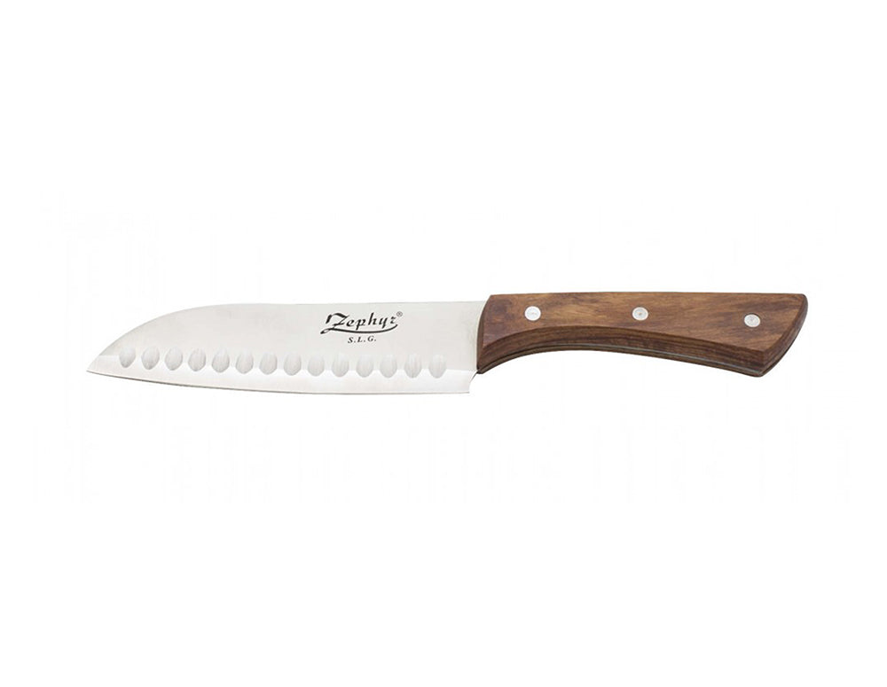 Cuțit Santoku pentru bucătar ZEPHYR ZP 1633 BS5, 12,7 cm, oțel inoxidabil, mâner din lemn