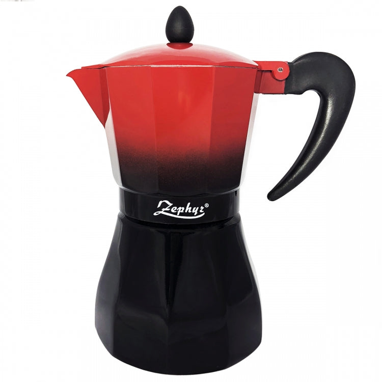 Cafetieră cubaneză ZEPHYR Red Passion ZP 1173 M6, 6 cești, ~380 ml, Supapă de siguranță, Roșu/negru
