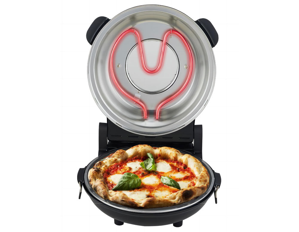 Cuptor electric de pizza Adler AD 6314, 1200W, 31,5 cm, Până la 400C, 5 setări de temperatură, Temporizator, Negru