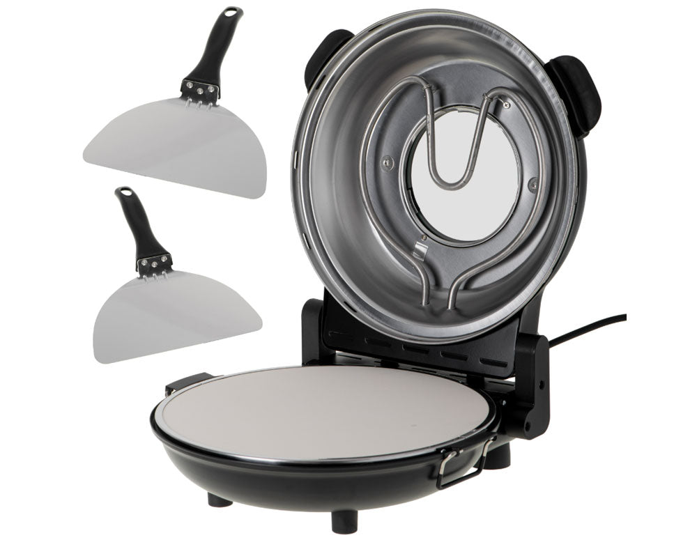 Cuptor electric de pizza Adler AD 6314, 1200W, 31,5 cm, Până la 400C, 5 setări de temperatură, Temporizator, Negru