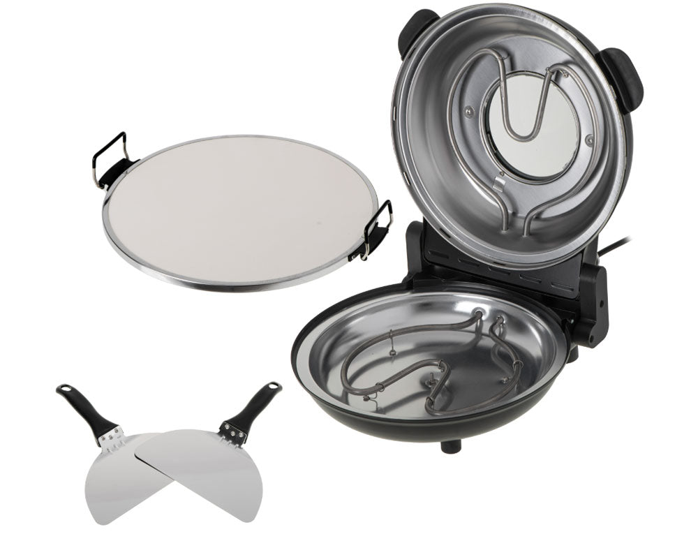 Cuptor electric de pizza Adler AD 6314, 1200W, 31,5 cm, Până la 400C, 5 setări de temperatură, Temporizator, Negru