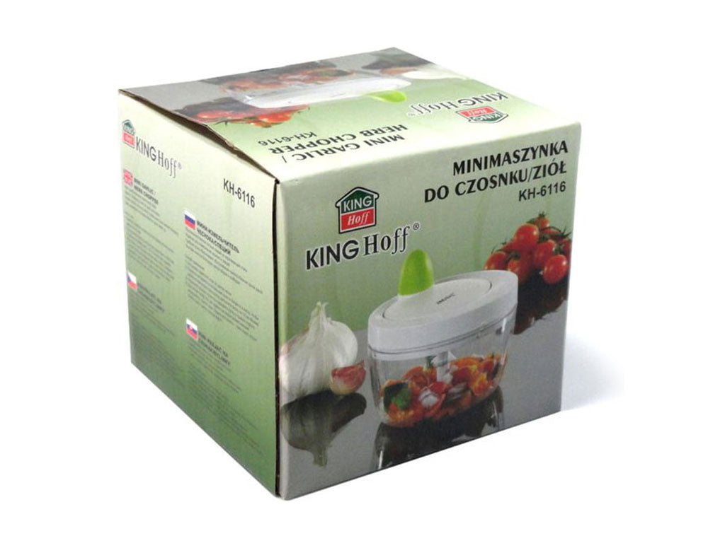 Mini tocător manual KingHoff KH 6116, lamă din oțel inoxidabil, alb/verde