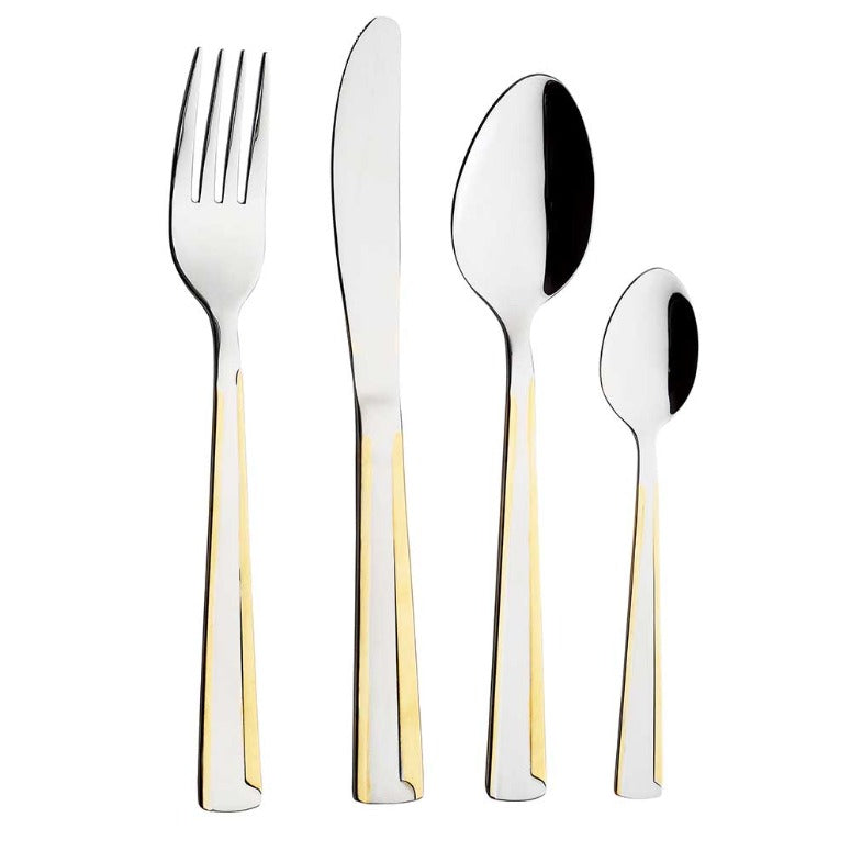 Set de tacâmuri ZEPHYR ZP 1512 AE GM, 24 piese, Oțel inoxidabil, Auriu/argintiu