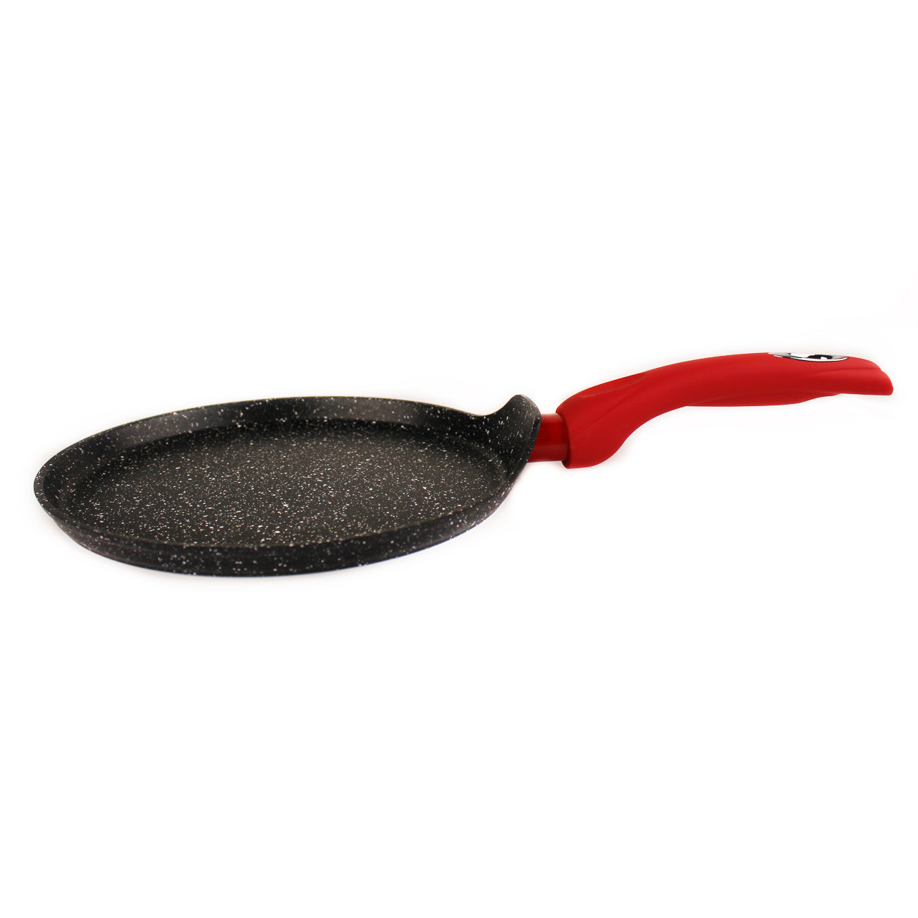 RI OL-0617-28 Olina TAVĂ PENTRU CLĂTITE 28 cm. aluminiu cu înveliș de granit/negru cu mâner roșu