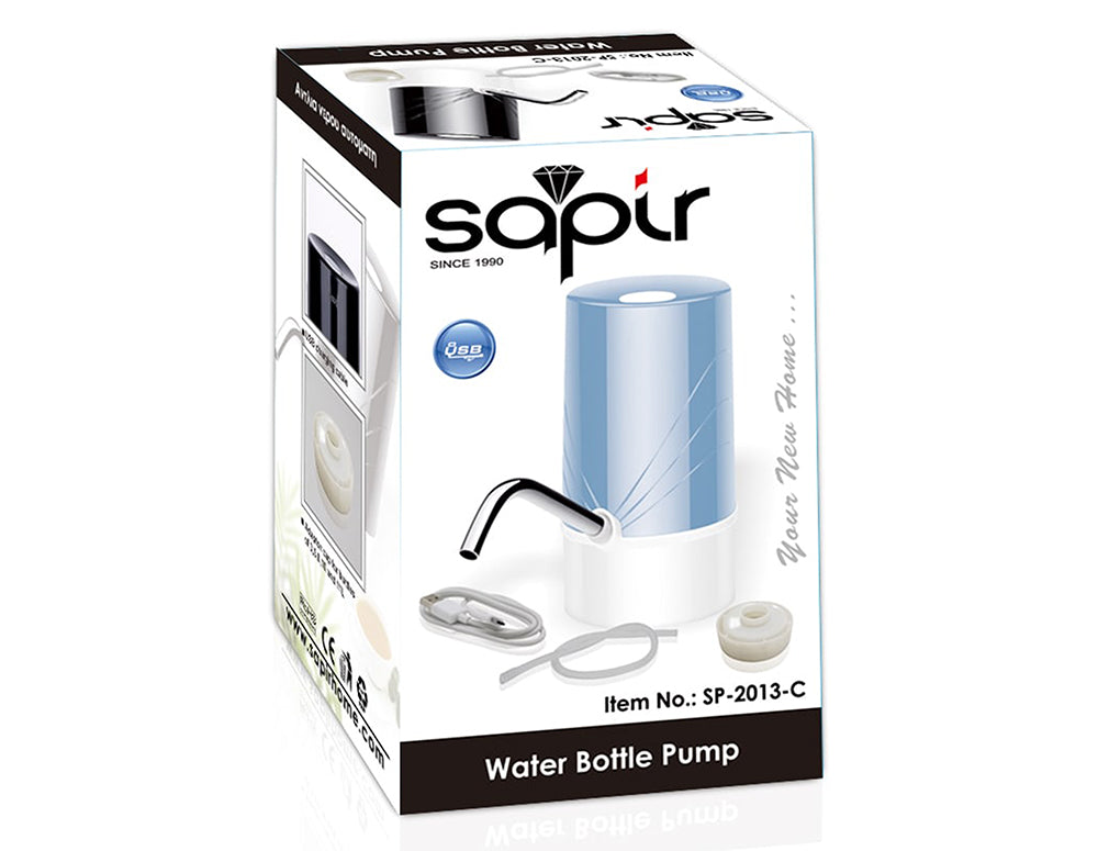 Pompă electrică de apă SAPIR SP 2013 C, reîncărcabilă USB, sticle de până la 11 litri, neagră