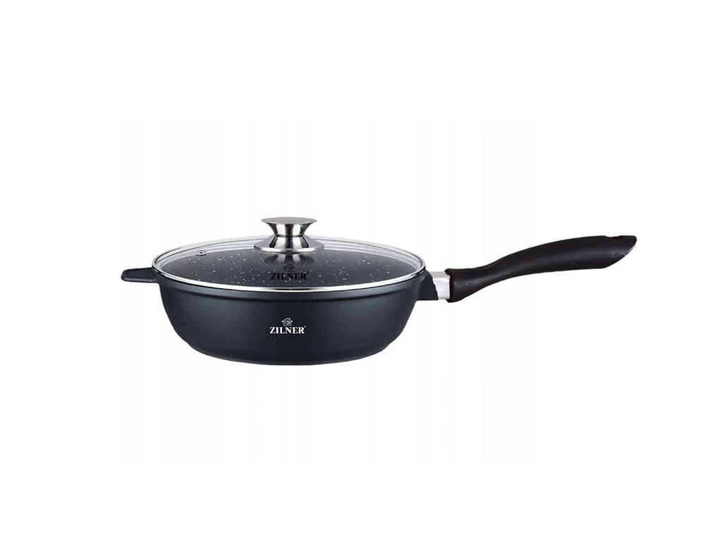 Tigaie cu capac ZILNER ZL 7029, 28x7,5 cm, Înveliș ceramic, Inducție, Negru