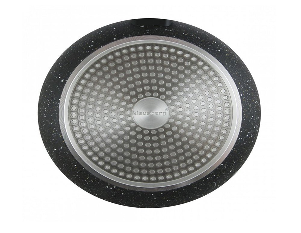 Tigaie cu capac KLAUSBERG KB 7041, 28X5.2 cm, acoperire cu marmură, inducție, negru