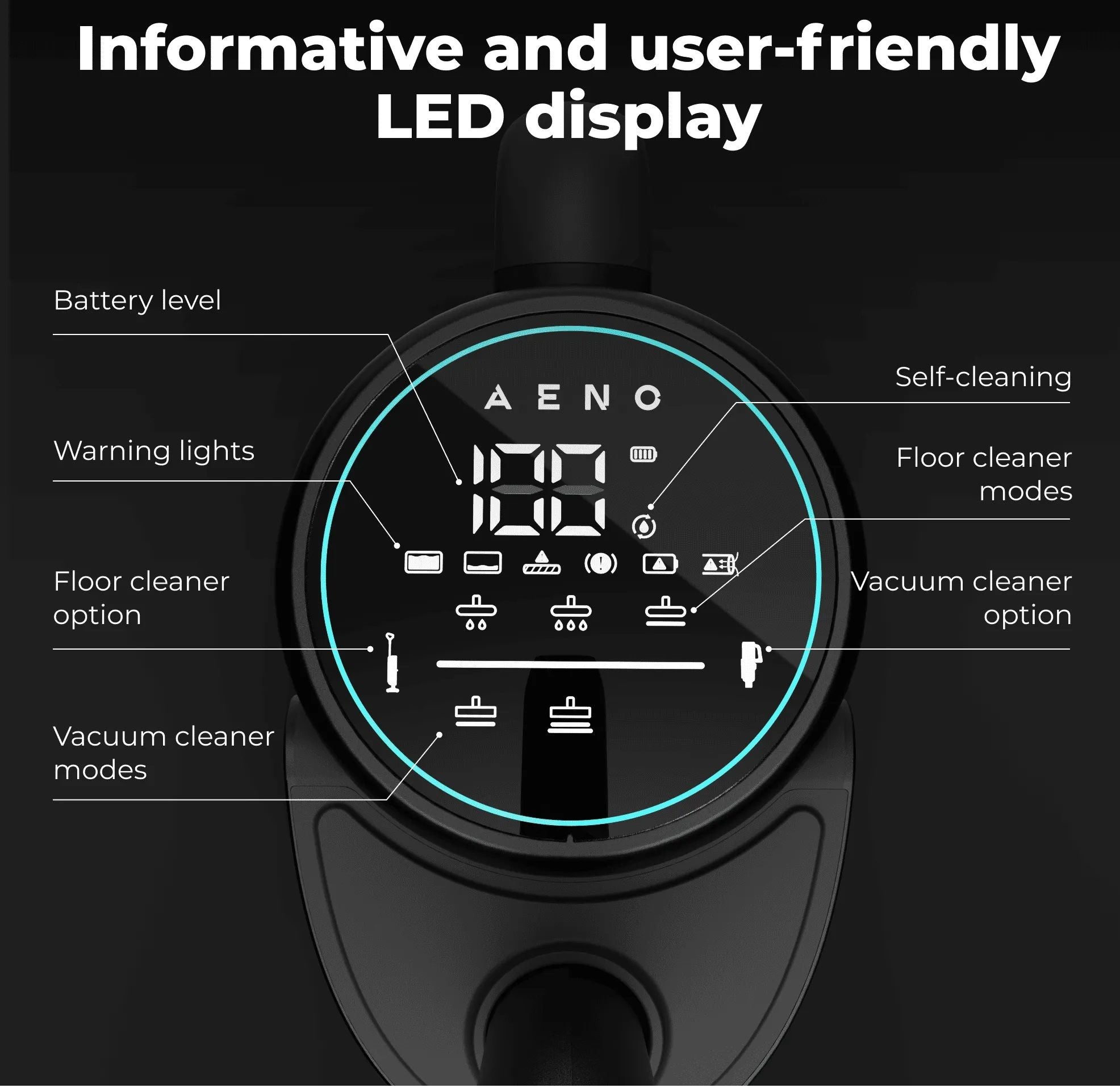 Aspirator vertical AENO - Transformer Cleaner ATC0001, negru