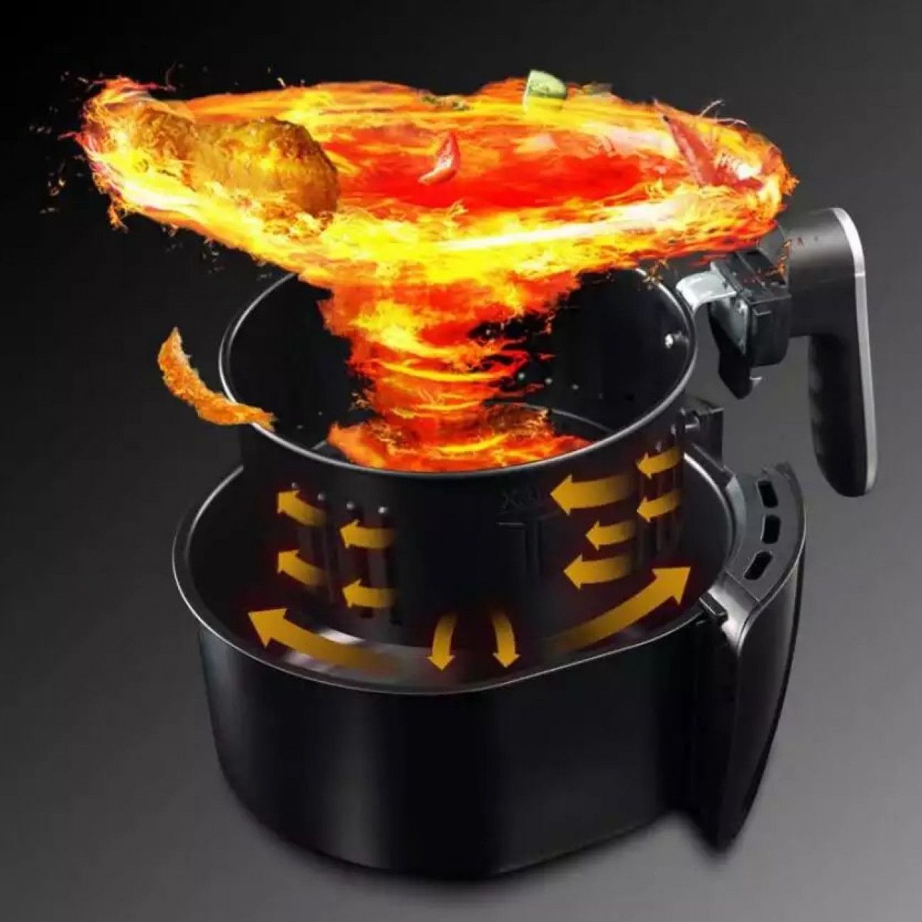 Friteuză cu aer cald ZEPHYR ZP 1980 AH, 1600W, 3,2 litri, Digitală, Temporizator, Neagră