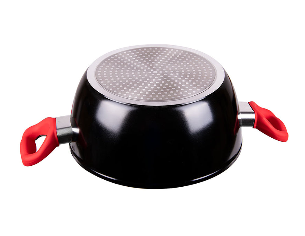 Oală cu capac ZEPHYR ZP 4418 F20C, 2,1 litri, 20x9 cm, Finisaj marmorat, Inducție, Negru