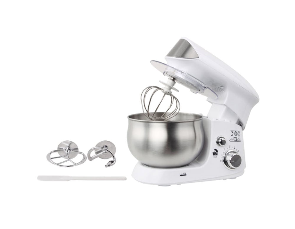 Mixer planetar cu bol din oțel inoxidabil ZEPHYR ZP 1115 R, 700W, 3,5 litri, 6 viteze, Accesorii, Alb 