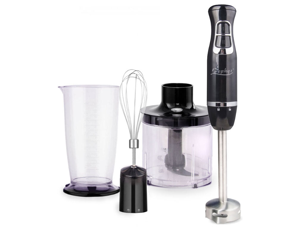 Blender, tocator și mixer 3 în 1 ZEPHYR ZP 1112 XSC, 800 W, 2 viteze, cană de 700 ml, Negru 
