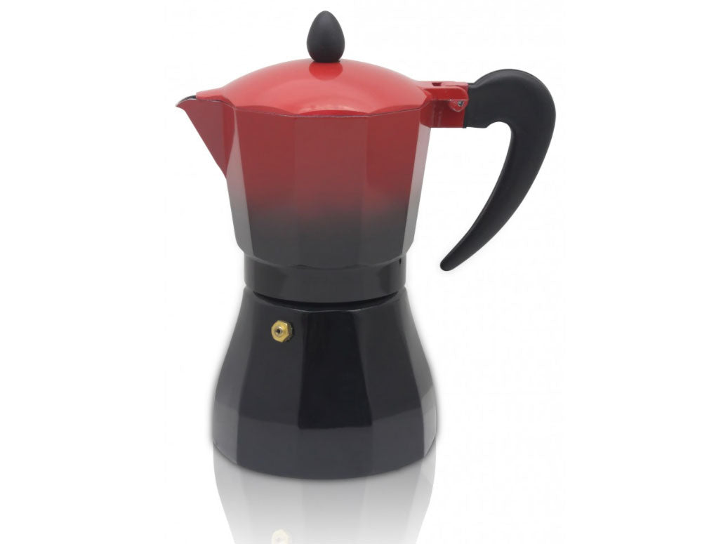 Cafetieră cubaneză ZEPHYR Red Passion ZP 1173 M6, 6 cești, ~380 ml, Supapă de siguranță, Roșu/negru 