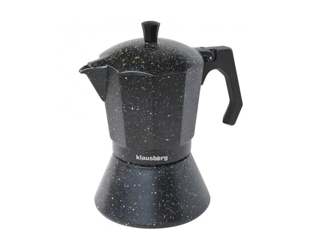 Cafetieră cubaneză KLAUSBERG KB 7161, 12 cești, ~600 ml, Supapă de siguranță, Inducție, Marmură neagră 