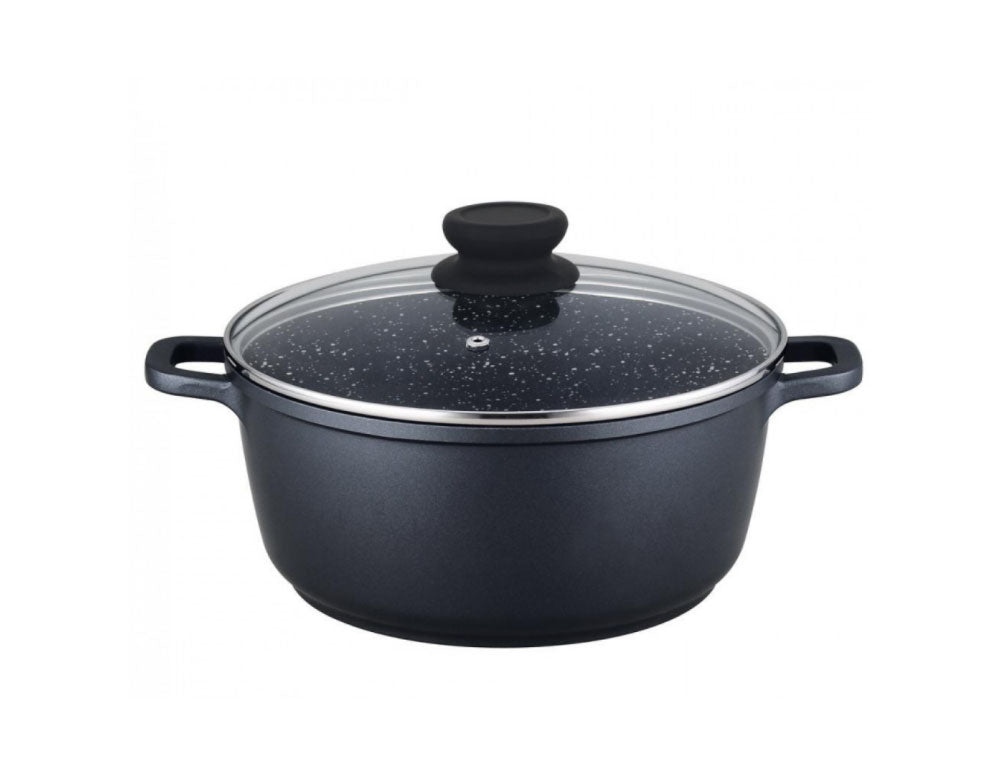 Set de oale și tigăi ZEPHYR ZP 4318 M5, 5 piese, Finisaj marmorat, Inducție, Negru 