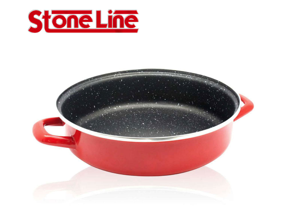 Oală și tigaie 2 în 1 ZEPHYR ZP 1222 DE28, 28 cm, Înveliș din piatră, Inducție, Roșu