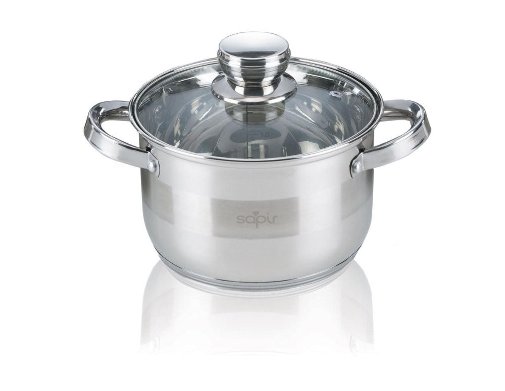 Cratiță cu capac SAPIR SP 1210 LI24, 6,5 litri, 24x14,5 cm, Fund multistrat, Inducție, Oțel inoxidabil 