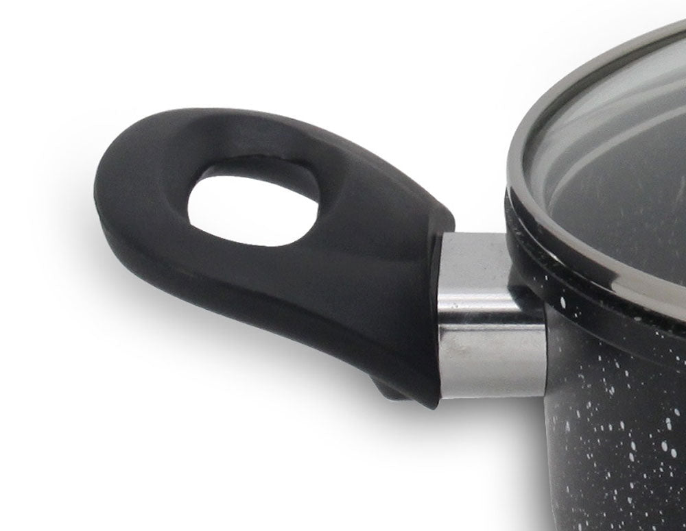 Oală SAPIR SP 1318 VM24, 4.l, 24x10.5 cm, acoperire cu marmură, inducție, neagră 