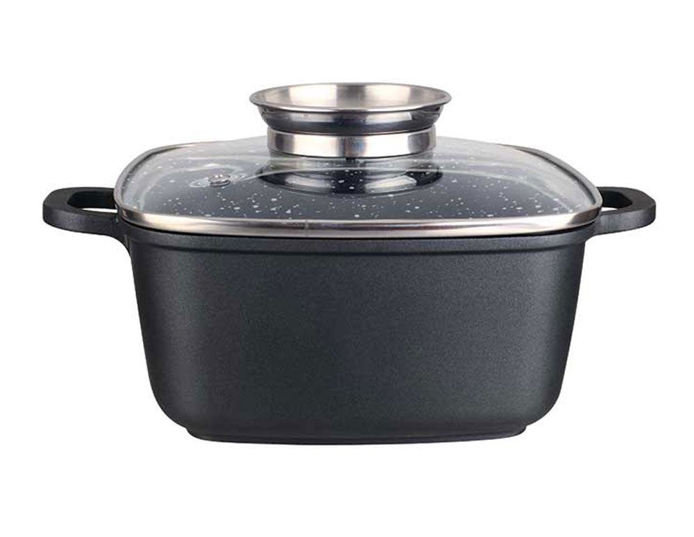 Oală cu dozator de grăsime ZEPHYR ZP 4323 M24A, 4,4 litri, 24x24 cm, acoperire cu granit, inducție, negru
