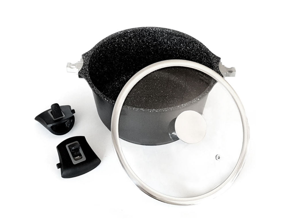 Oală cu mânere detașabile ZEPHYR ZP 4318, acoperire cu marmură, inducție 