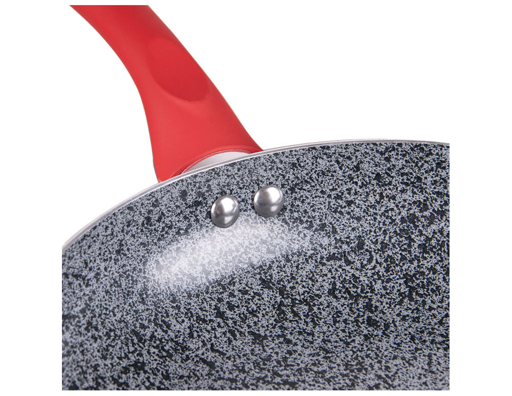 Tigaie ZEPHYR Actual line ZP 1319 NM24, 24x5 cm, Înveliș marmorat-ceramic, Inducție, Gri/roșu 