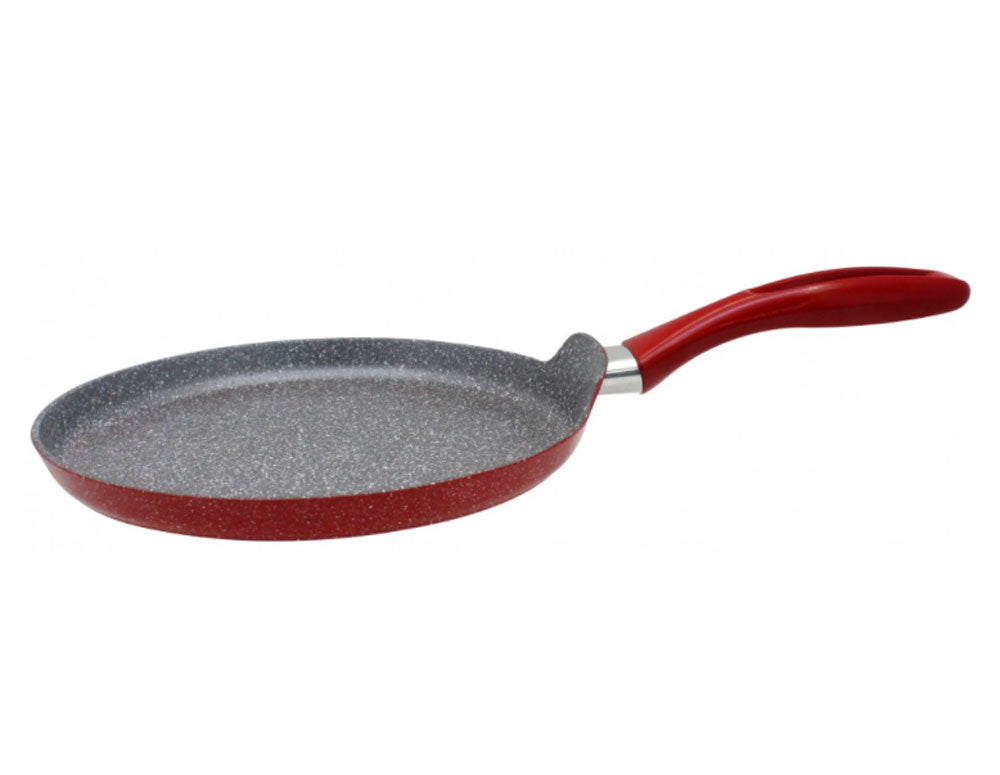 Tavă pentru clătite ZEPHYR Red Passion ZP 4422 E26, 26x2.4 cm, Înveliș marmorat, Inducție, Roșu 