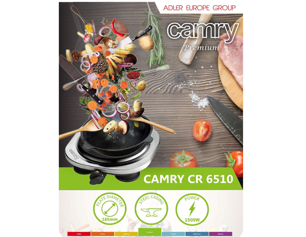 Plită electrică CR 6510, 1 zonă, 1500W, Negru 