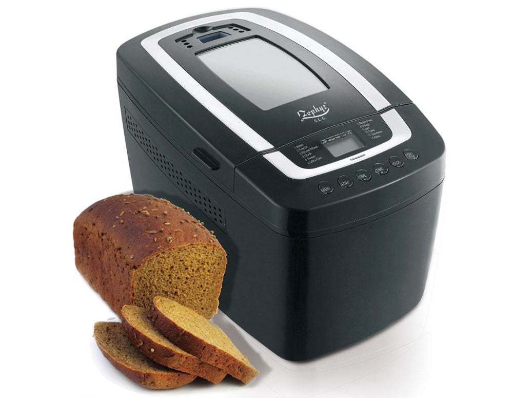 Mașină de făcut pâine cu două mixere ZEPHYR ZP 1446 E, 800W, 900-1250 g, 12 programe, Temporizator, Carte de rețete, Negru 